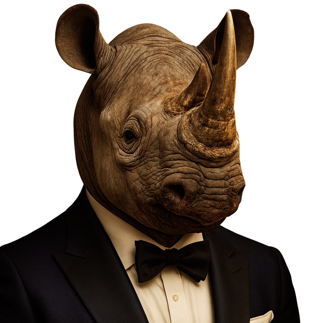 Rhino in suit
